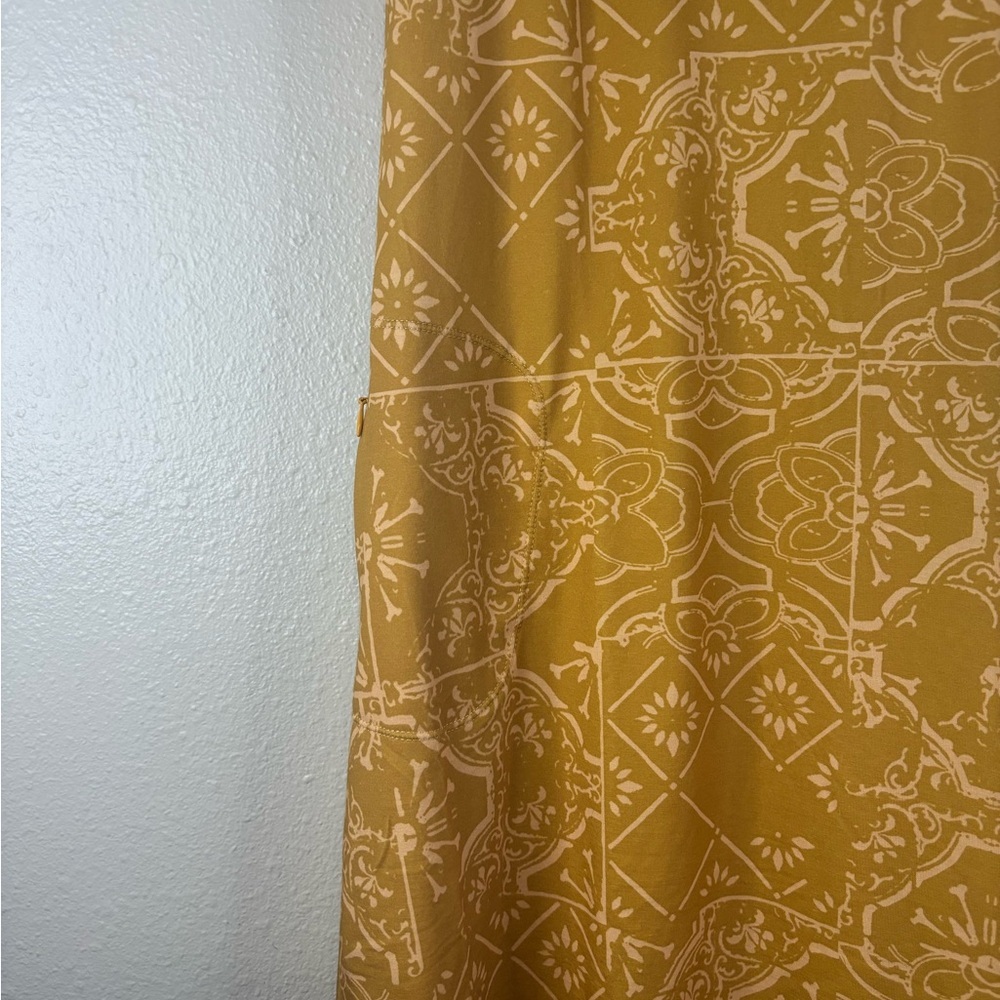 prAna Bodycon Above The Knee Midi | yellow and peach | medium - Picture 4 of 5